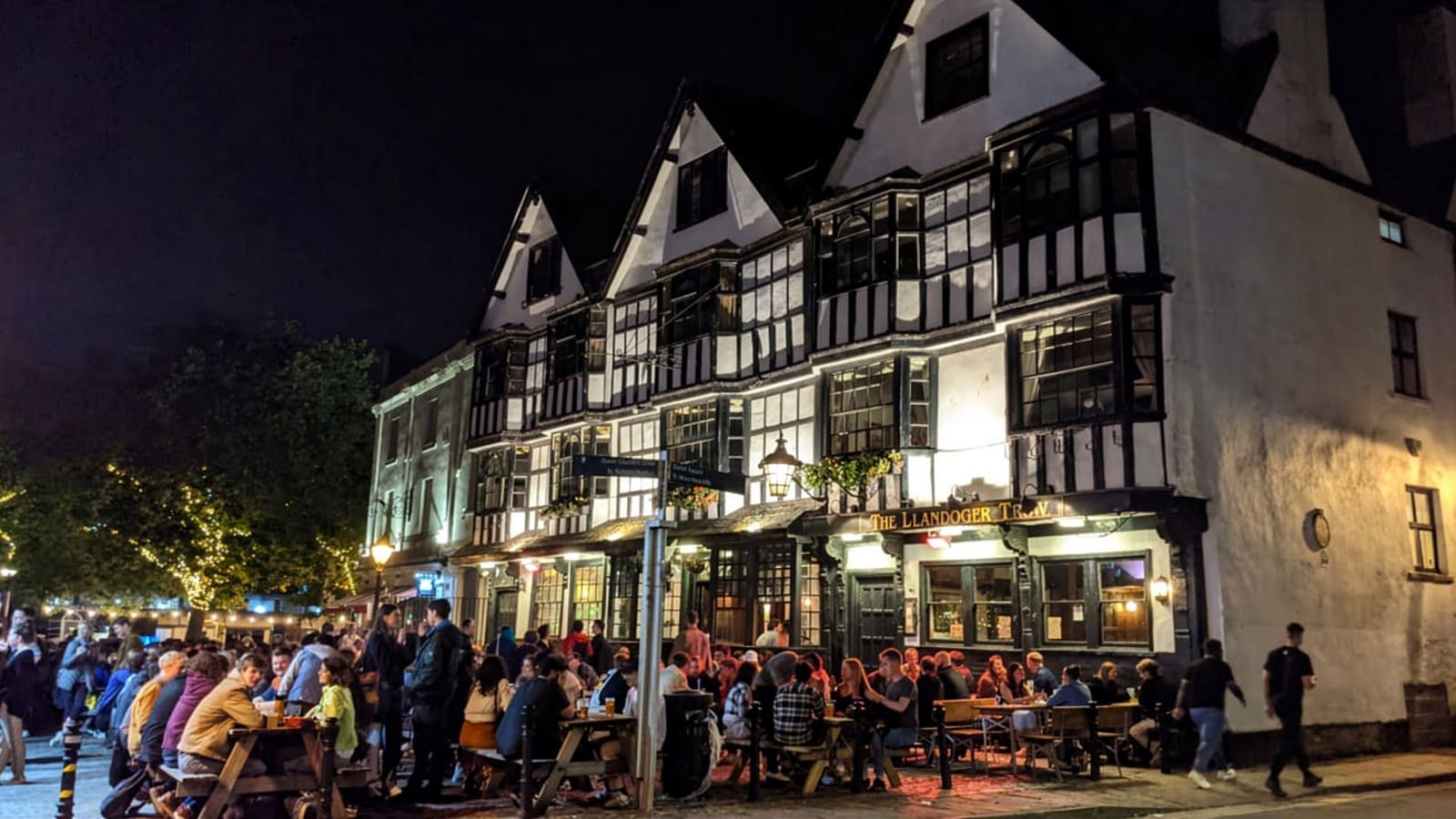 Old City and King Street at night in Bristol